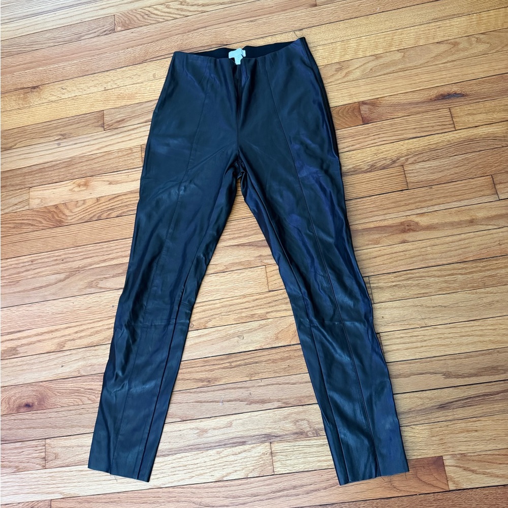 H&M Vintage faux leather leggings Black Pants Sz 10 Whimsygoth festival skinny